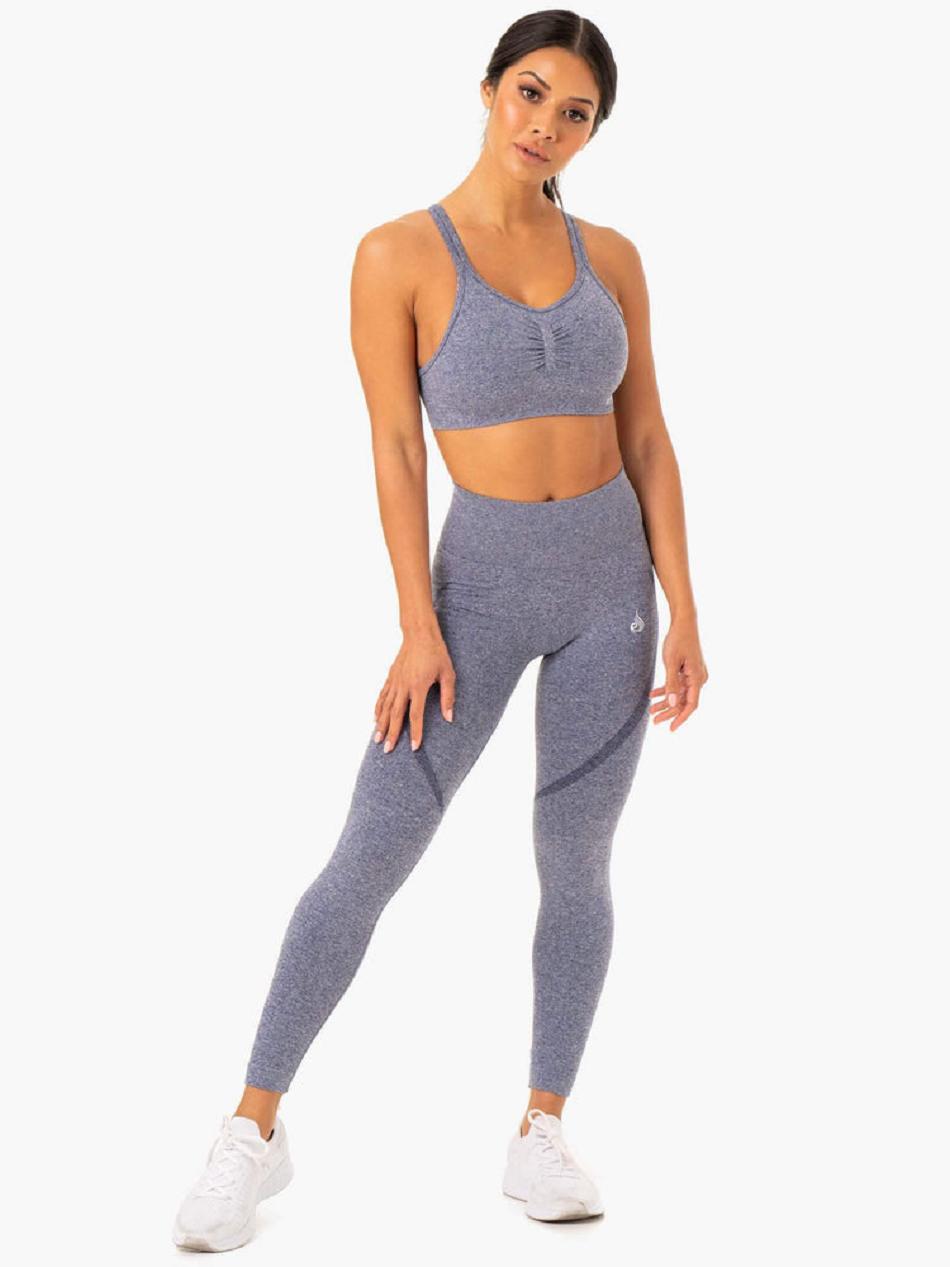 Navy Women's Ryderwear Sculpt Leggings Seamless | HR4426932