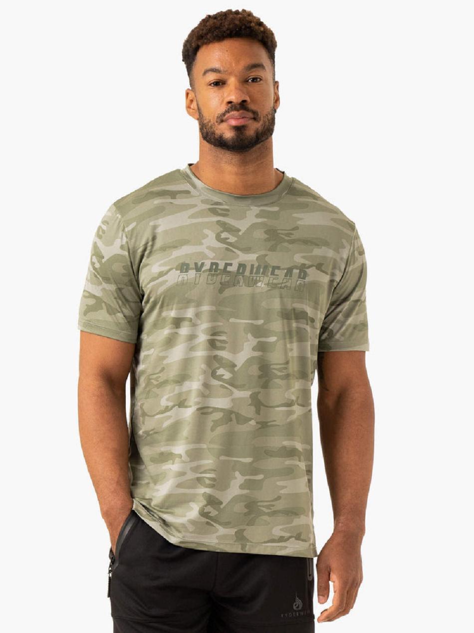 Olive / Green / Camo Men\'s Ryderwear Overdrive T-Shirt Top | 65Y9220567