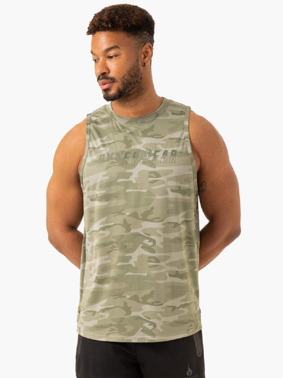 Olive / Green / Camo Men\'s Ryderwear Overdrive Tank Top | OKT98658