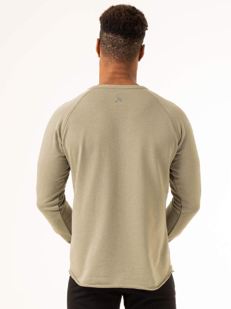 Olive / Green Men's Ryderwear Overdrive Crew Neck Top | 67U8826775