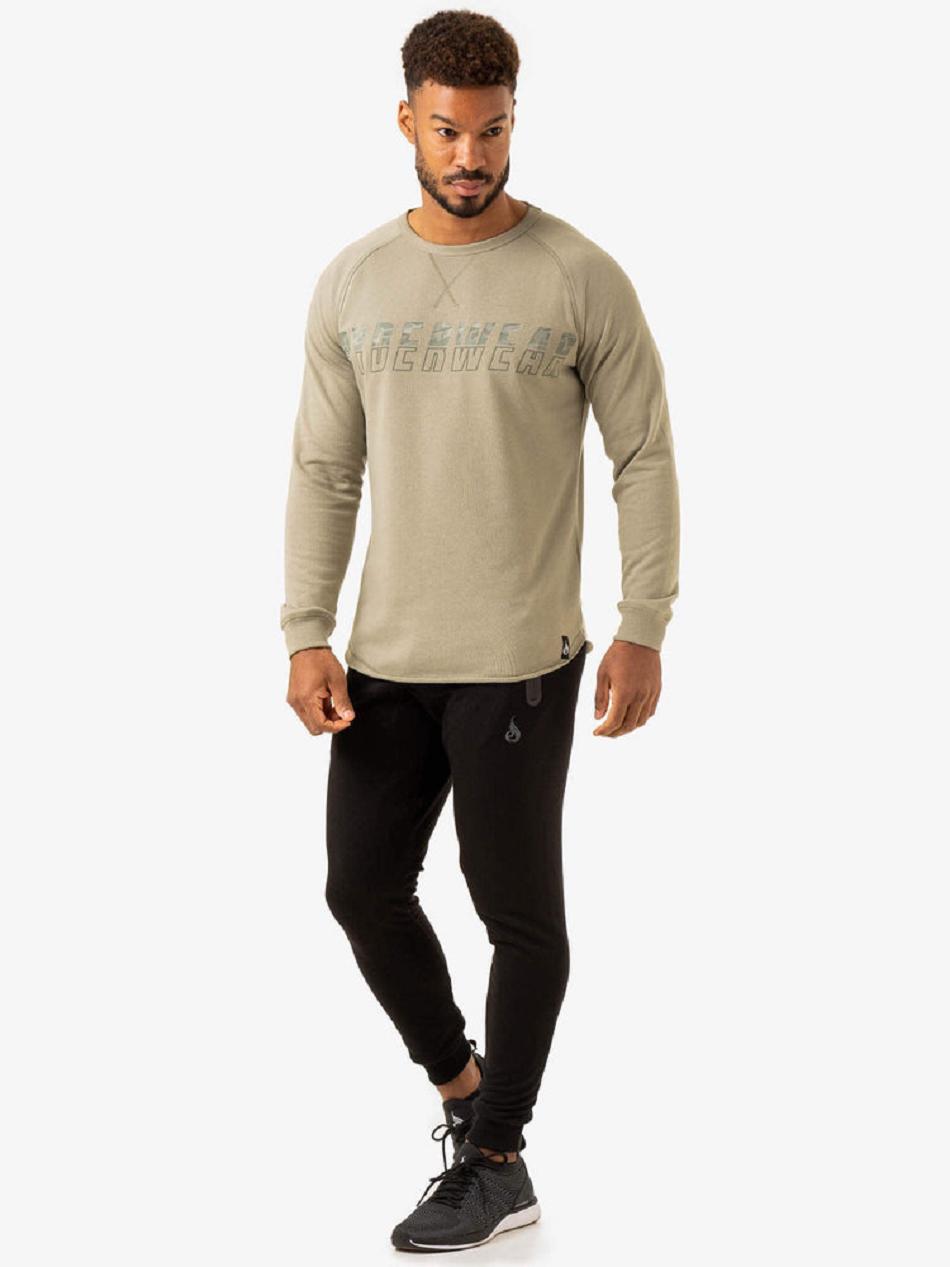 Olive / Green Men's Ryderwear Overdrive Crew Neck Top | 67U8826775