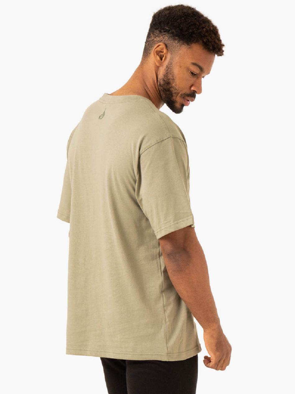 Olive / Green Men's Ryderwear Overdrive Oversized T-shirt | 84RW94605