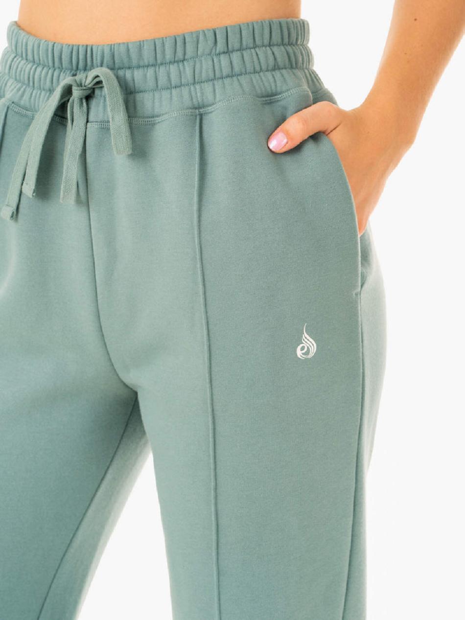 Olive / Green Women's Ryderwear Revival High Waisted Track Pant Active Lounge | 81YF92051