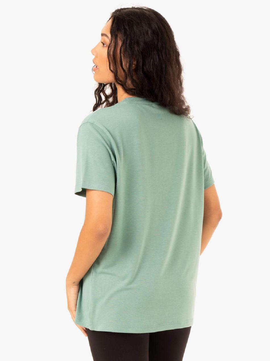 Olive Women's Ryderwear Boyfriend Longline T-shirt | 132J83895