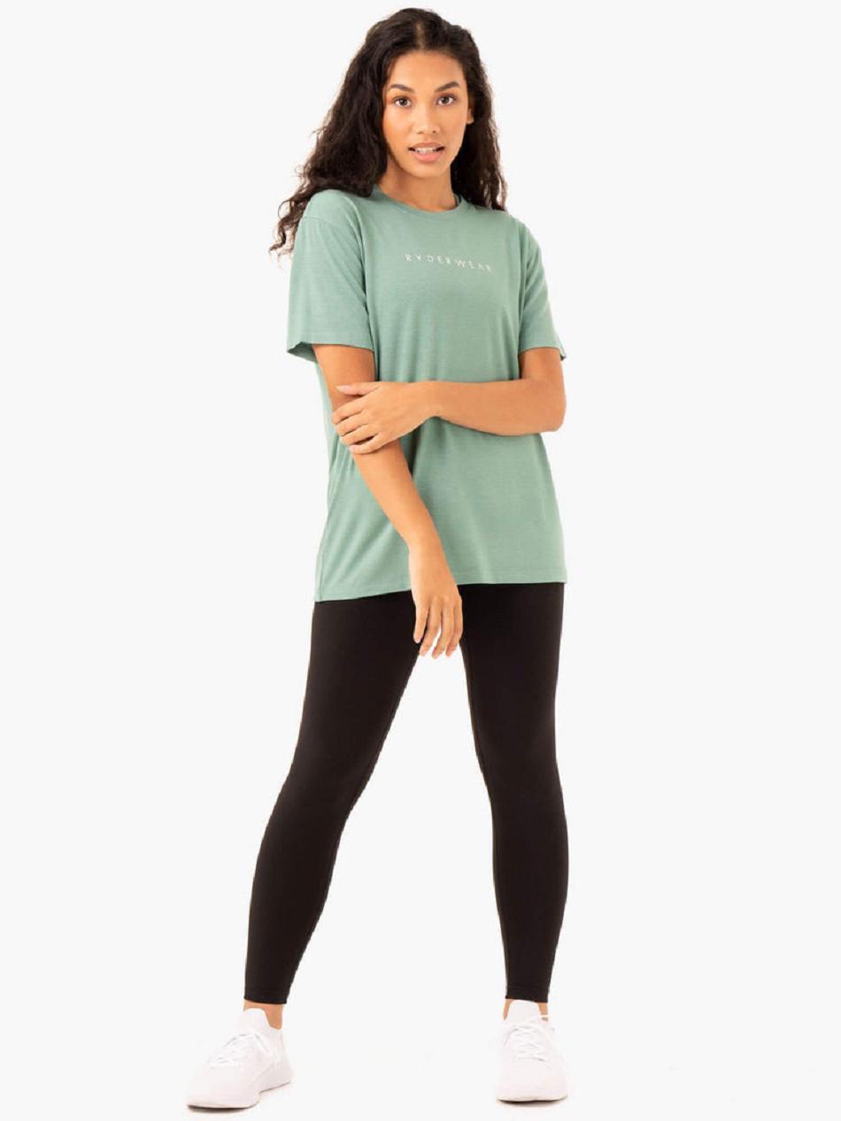 Olive Women's Ryderwear Boyfriend Longline T-shirt | 132J83895