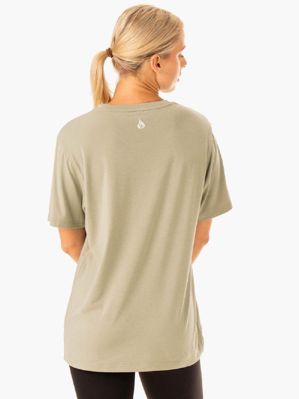 Olive Women's Ryderwear Edit Longline T-Shirt Top | 6Y6690083