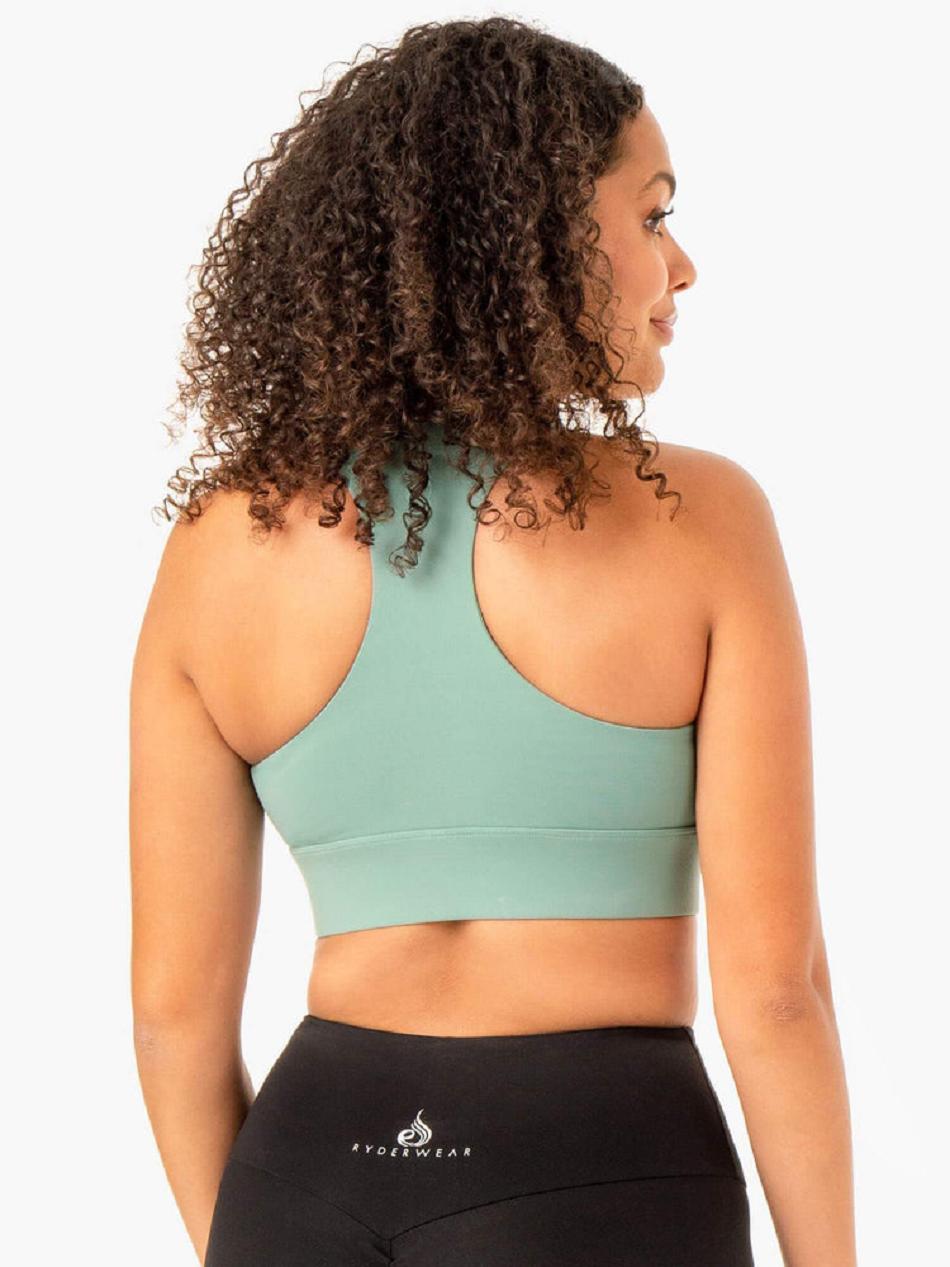 Olive Women's Ryderwear Focus Contour Sports Bras | 125G93526