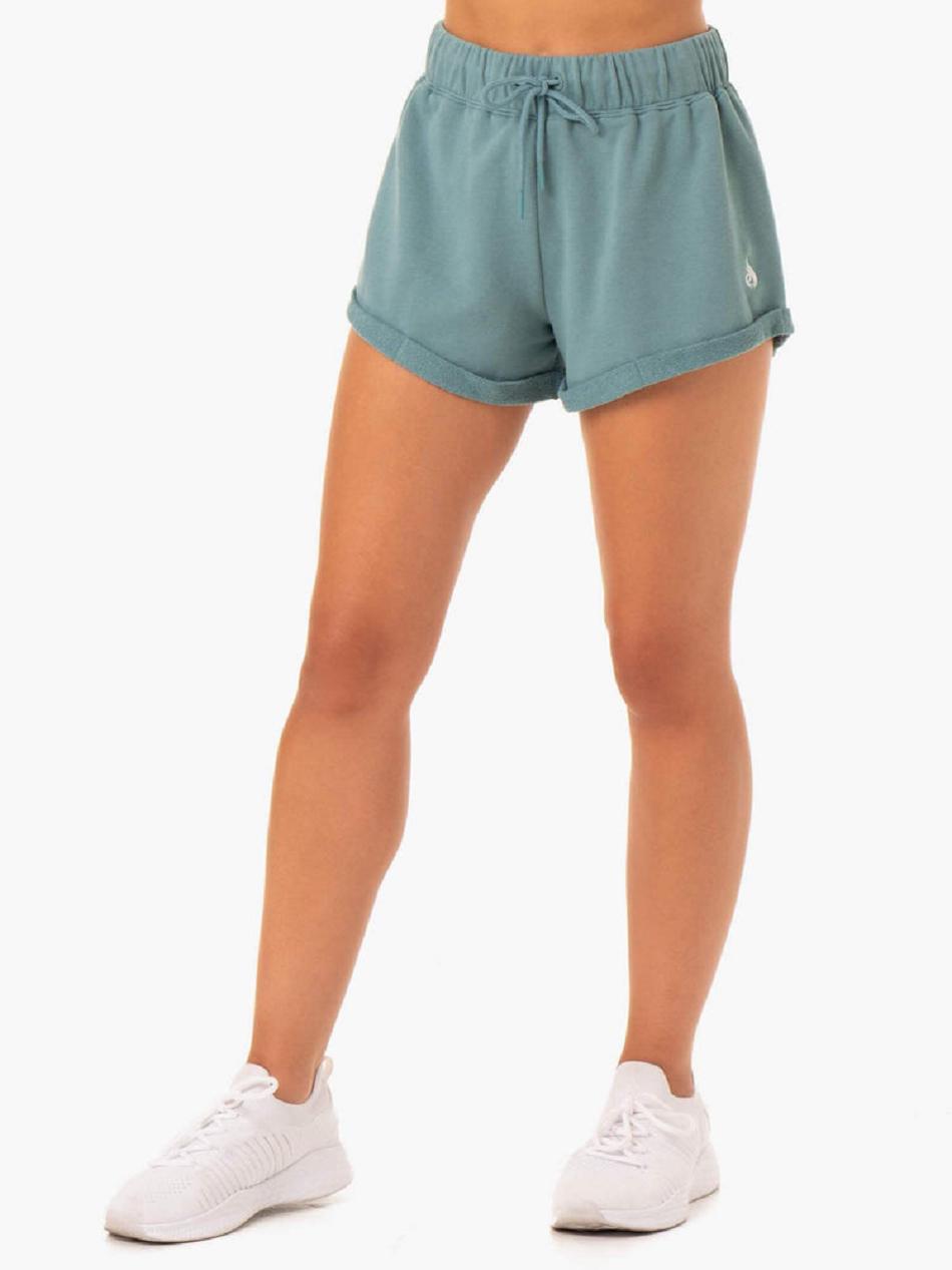 Olive Women's Ryderwear Off Duty Fleece Shorts | 111IV21168