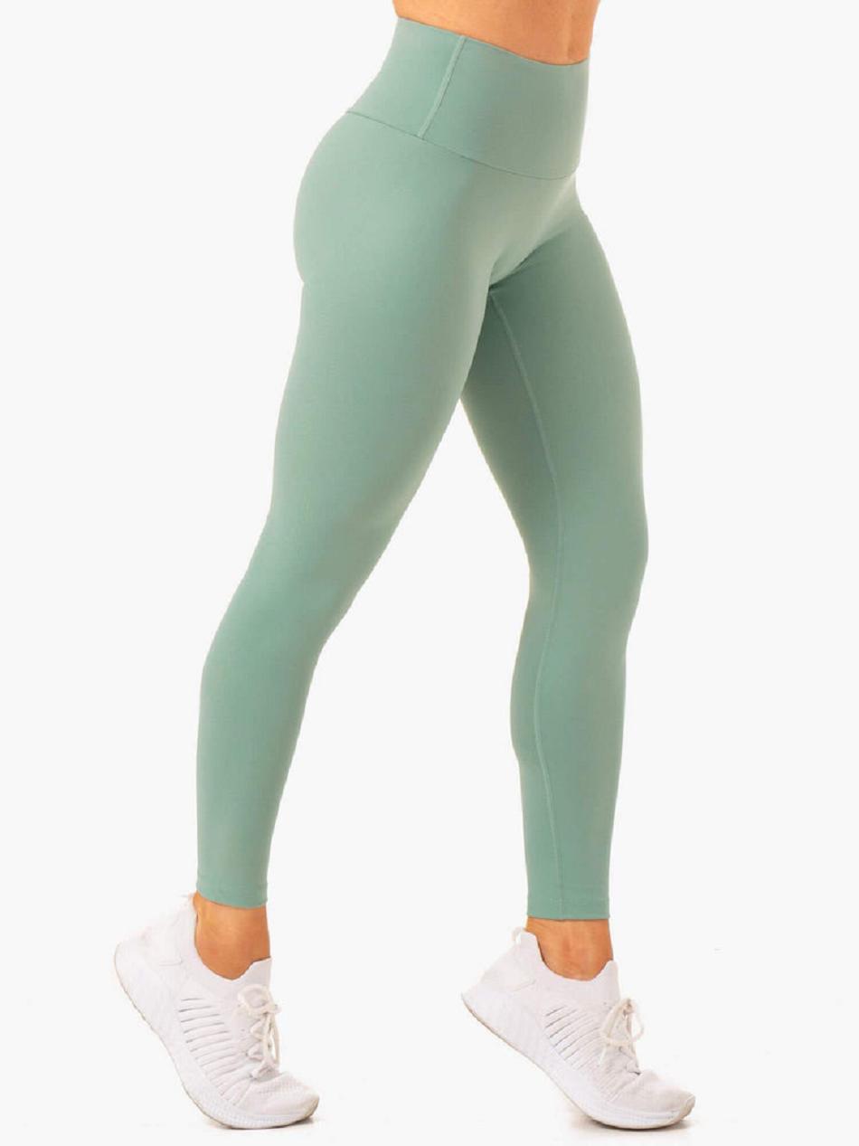 Olive Women's Ryderwear Vital High Waisted Scrunch Leggings | DF4365210