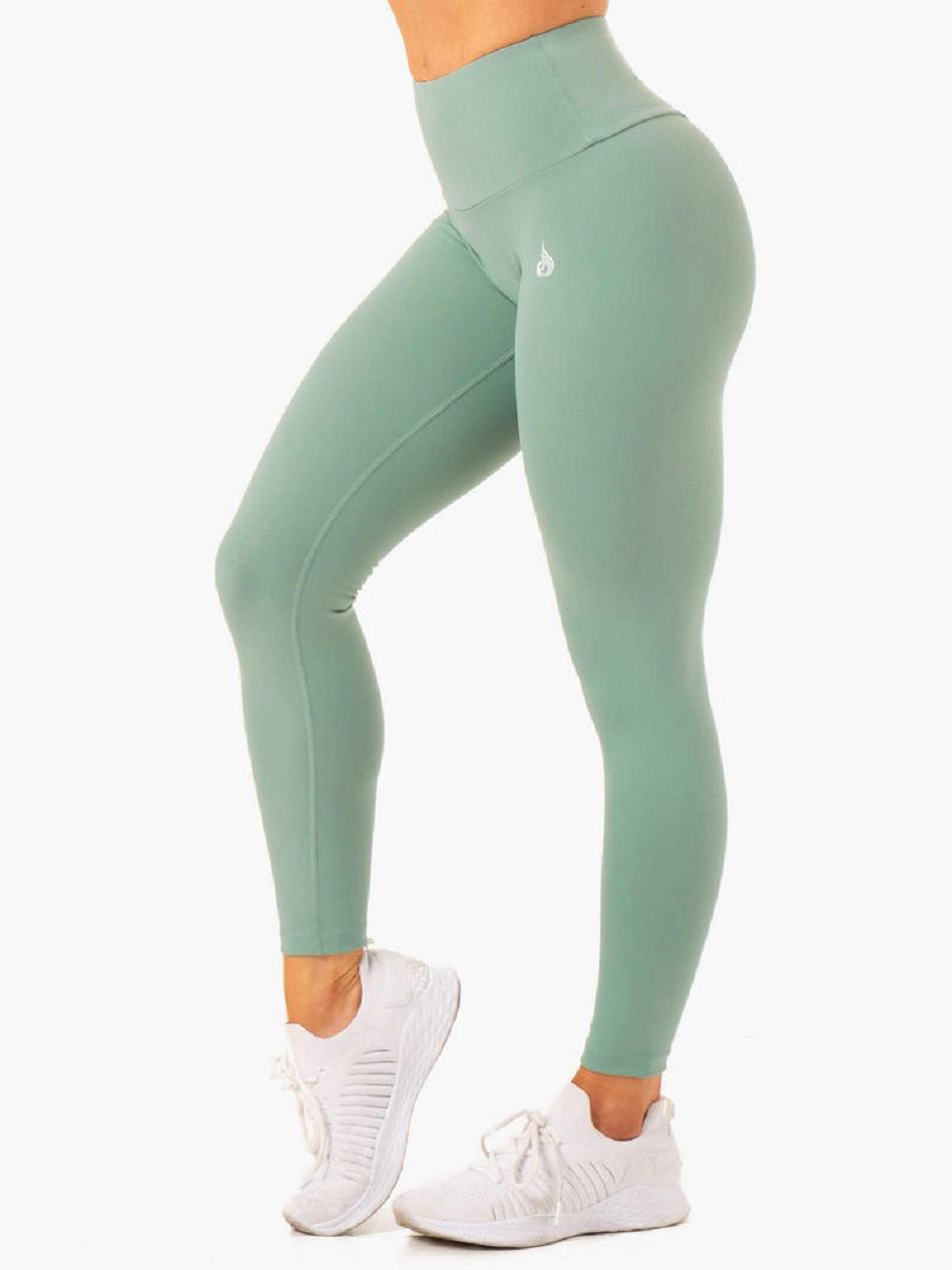 Olive Women's Ryderwear Vital High Waisted Leggings Scrunch Bum | G5B74670