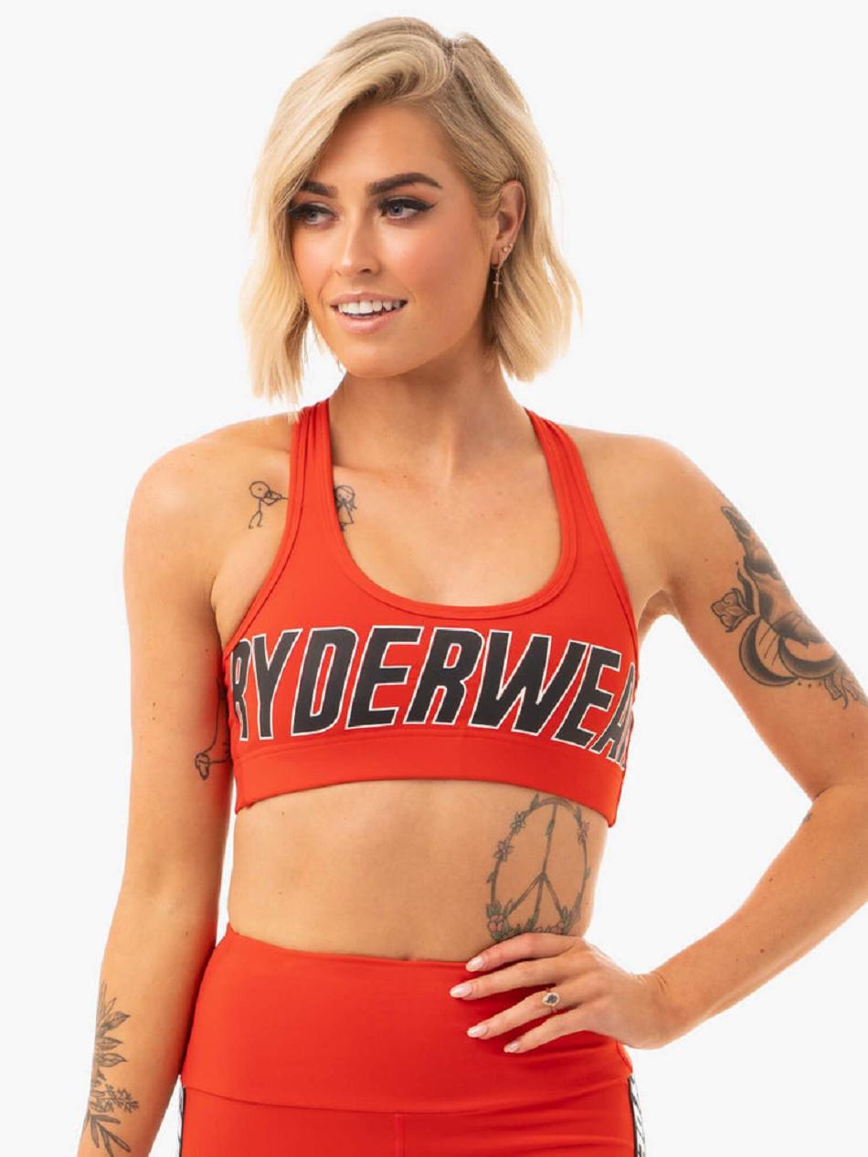 Orange / Red Women\'s Ryderwear Courtside Sports Bras | NF5433828