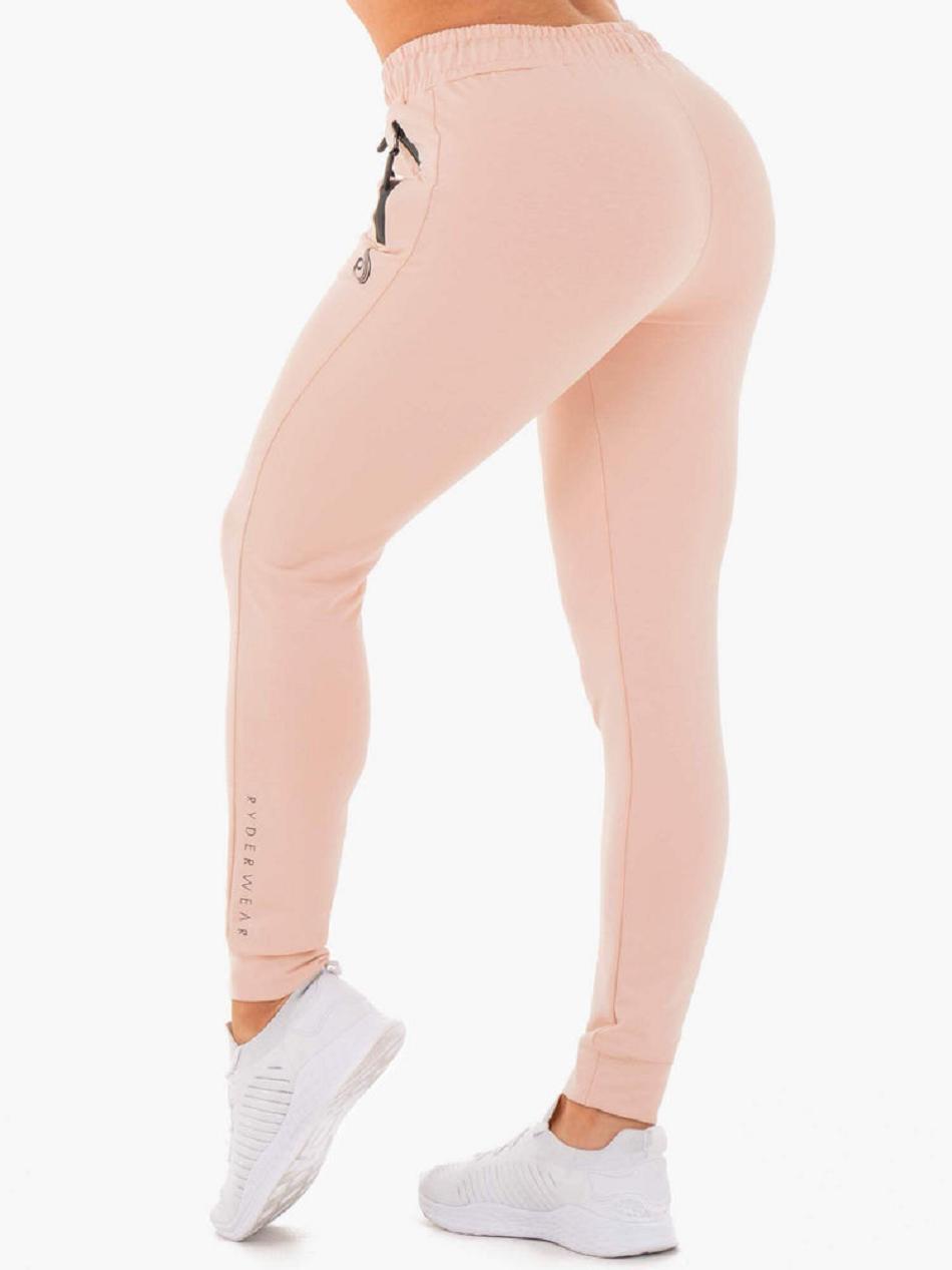 Pink / Beige Women's Ryderwear Luxe Track Pants | 77SB17373