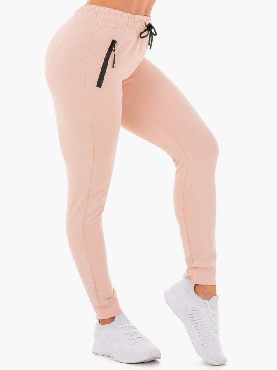 Pink / Beige Women's Ryderwear Luxe Track Pants | 77SB17373