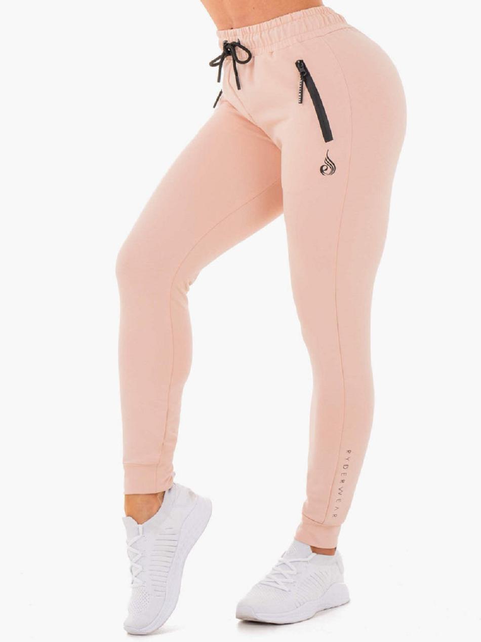 Pink / Beige Women\'s Ryderwear Luxe Track Pants | 77SB17373