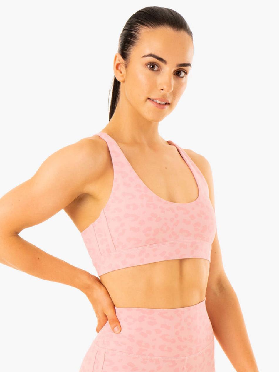 Pink / Leopard Women's Ryderwear Evolution Sports Bras | GB5330321