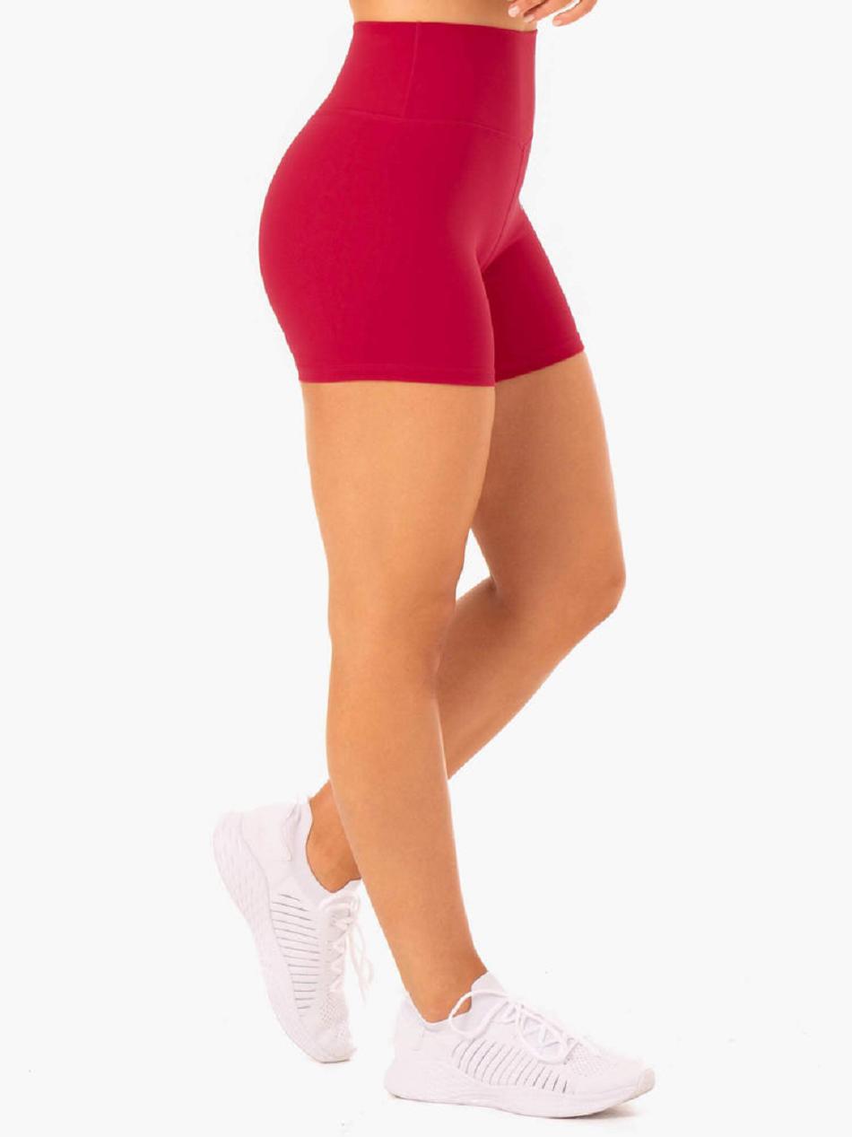 Pink / Red Women's Ryderwear Base High Waisted Shorts | 49EW69300