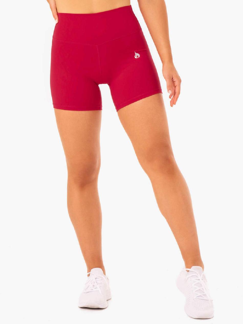 Pink / Red Women\'s Ryderwear Base High Waisted Shorts | 49EW69300