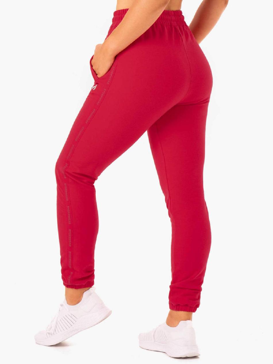 Pink / Red Women's Ryderwear Base High Waisted Track Pants | 76ES80234