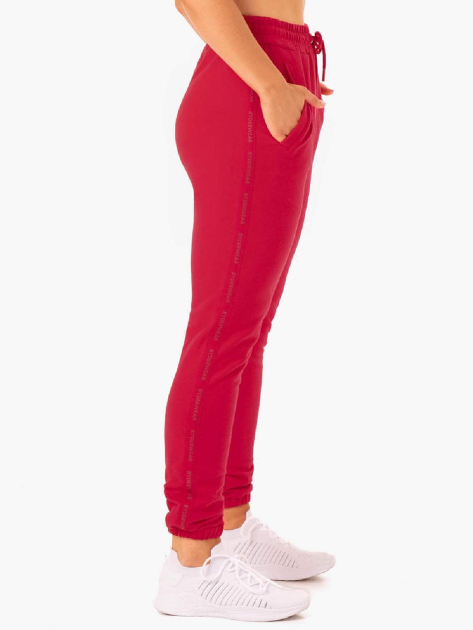 Pink / Red Women's Ryderwear Base High Waisted Track Pants | 76ES80234