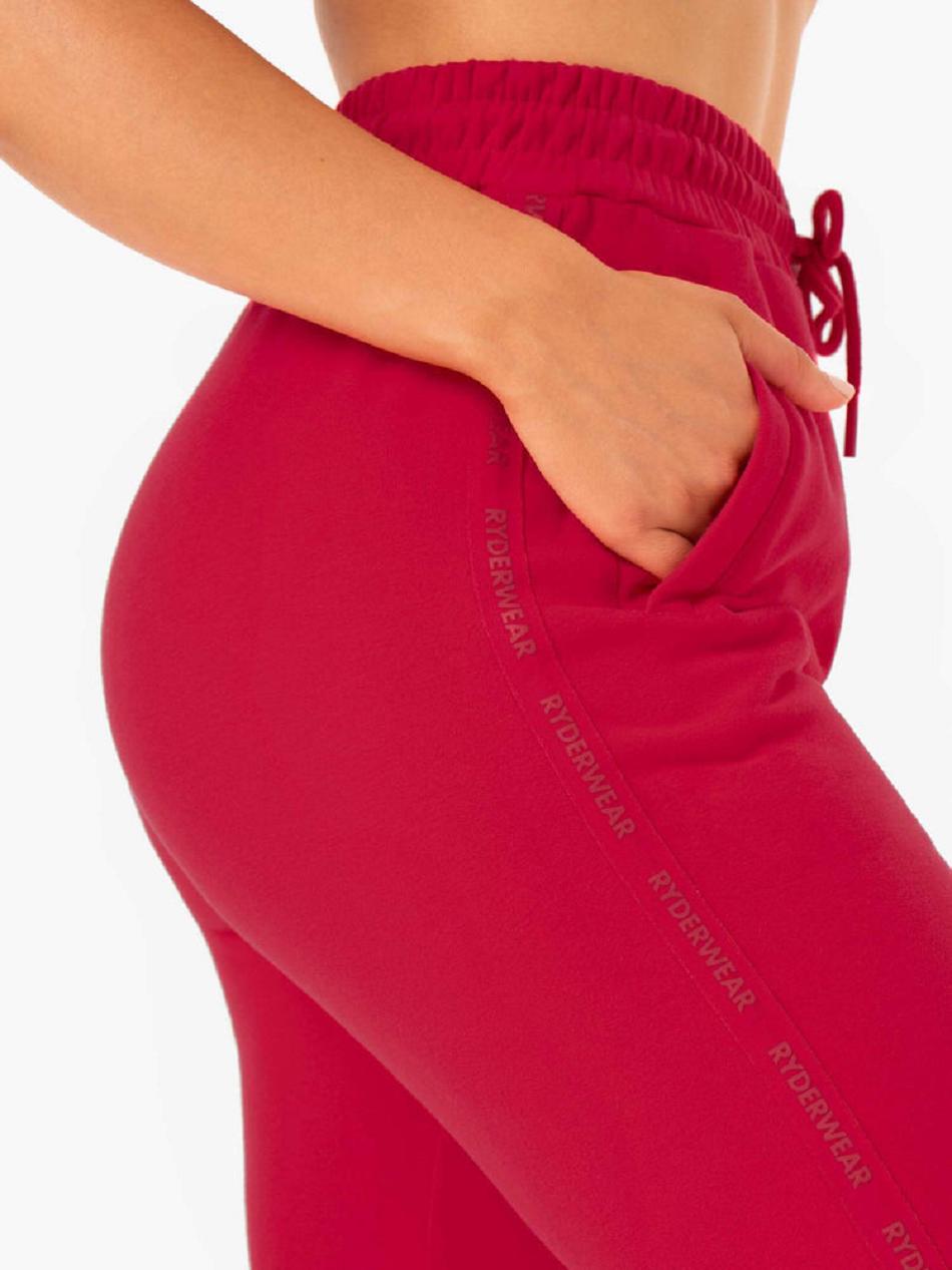 Pink / Red Women's Ryderwear Base High Waisted Track Pants | 76ES80234