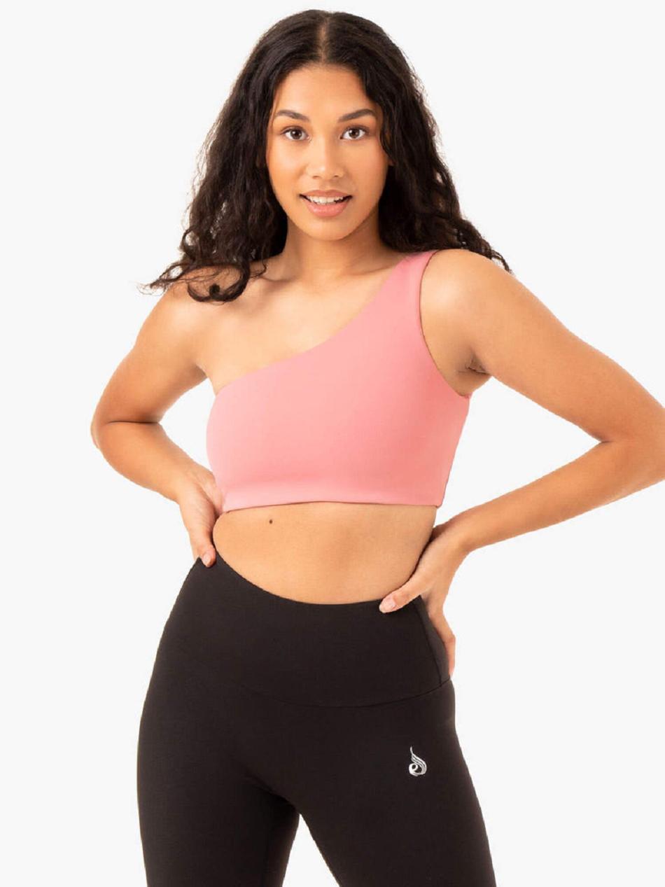 Pink Women's Ryderwear Adapt One Shoulder Sports Bras | ES5664612