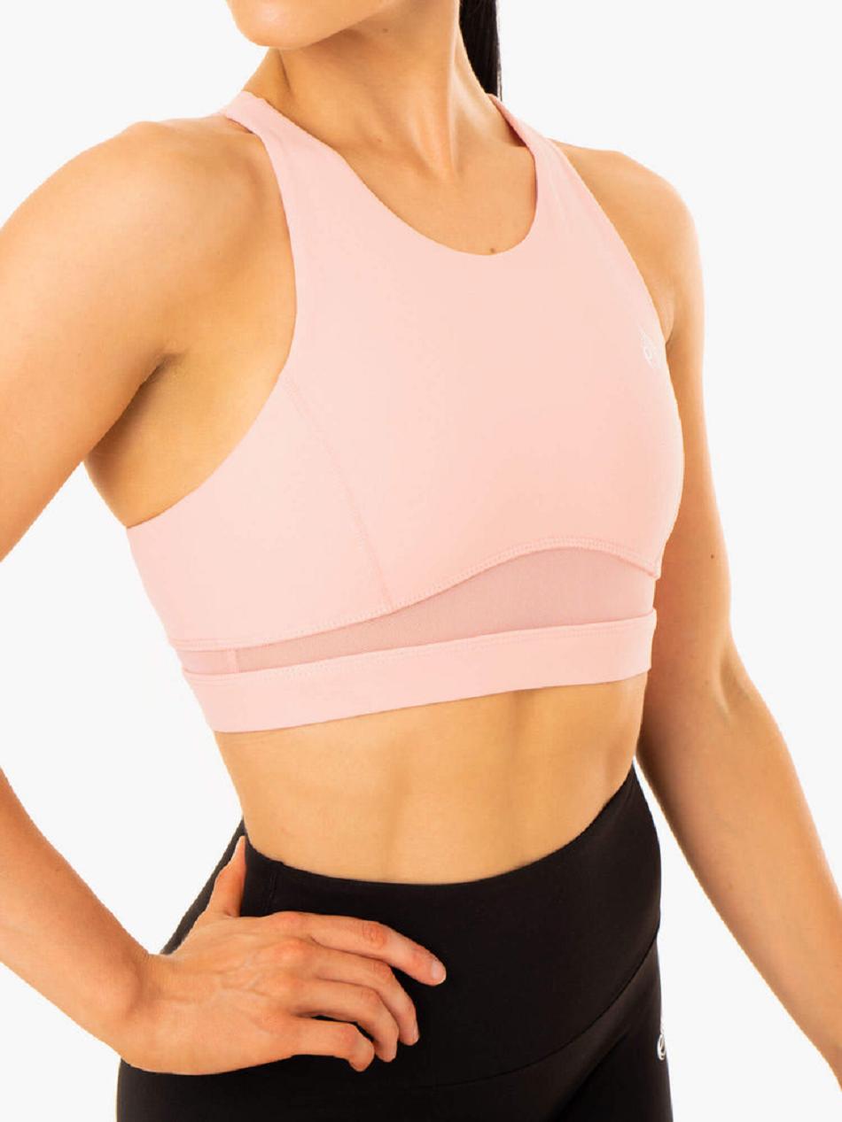 Pink Women's Ryderwear Amazon Mesh Sports Bras | 58HF55872