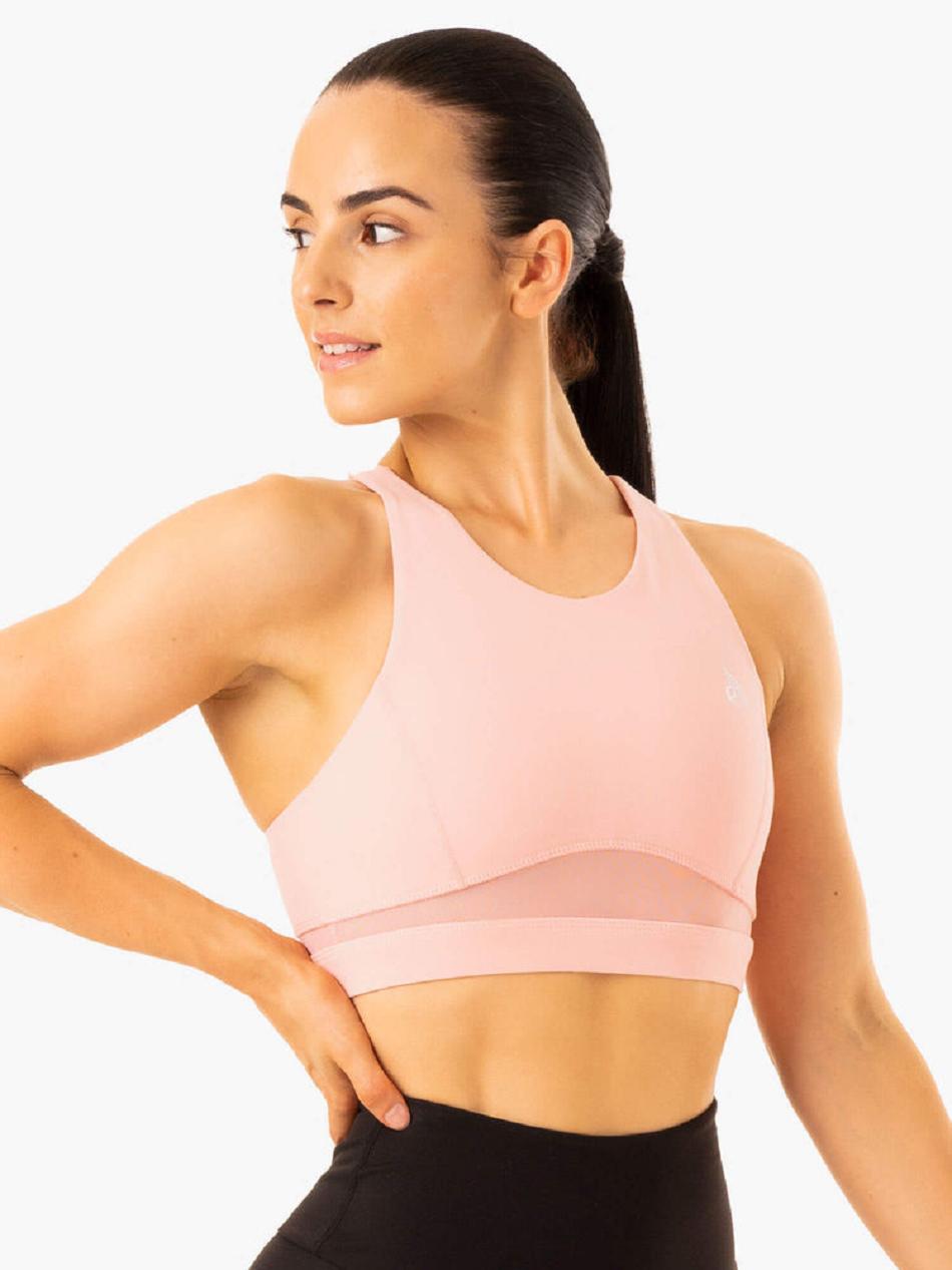 Pink Women's Ryderwear Amazon Mesh Sports Bras | 58HF55872