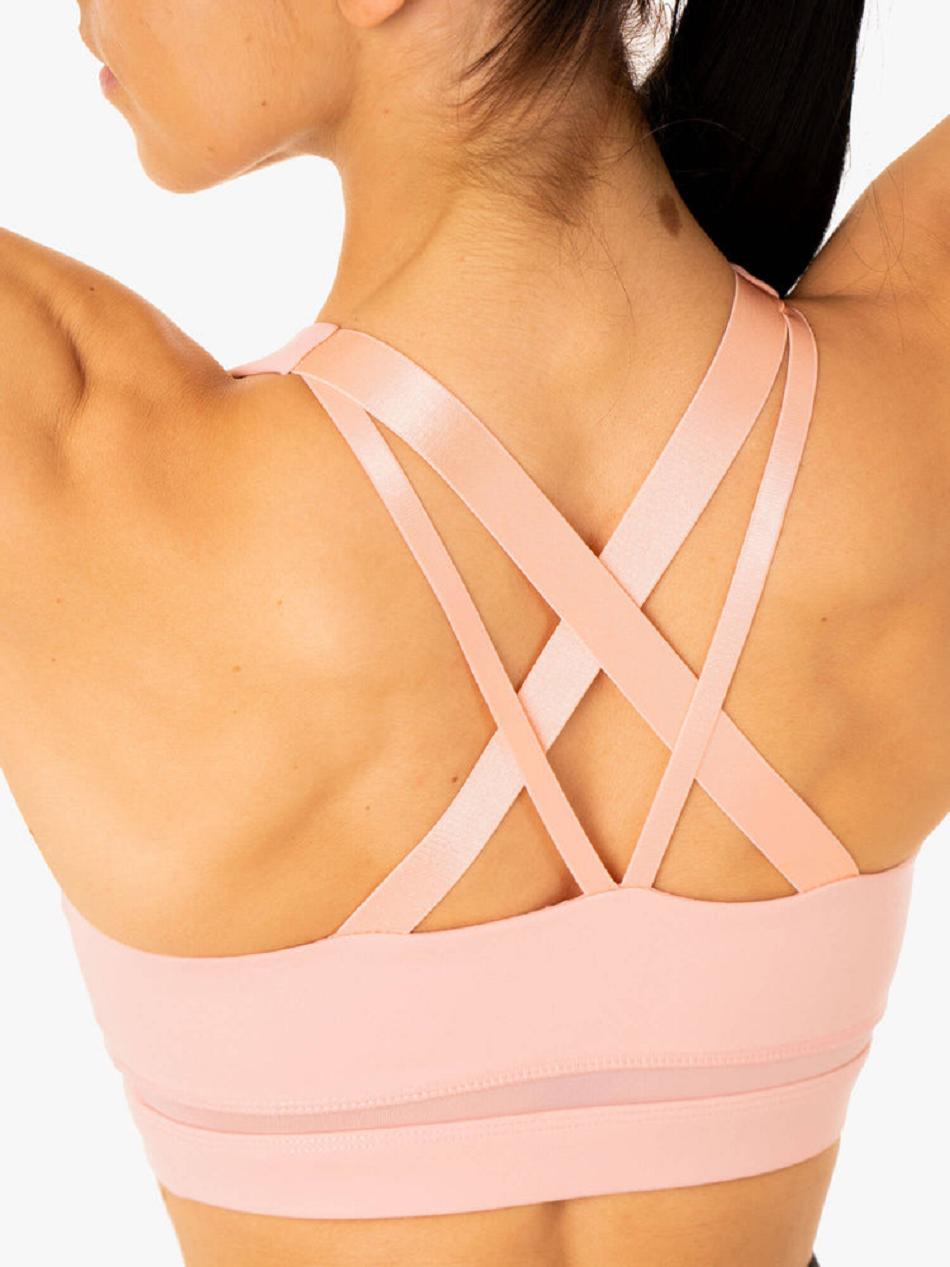 Pink Women's Ryderwear Amazon Mesh Sports Bras | 58HF55872