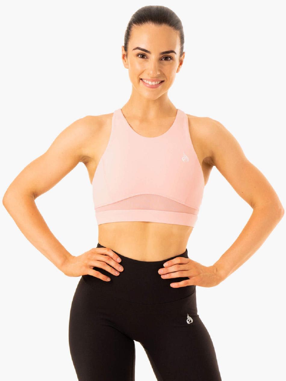 Pink Women\'s Ryderwear Amazon Mesh Sports Bras | 58HF55872