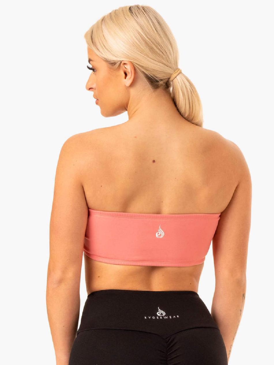 Pink Women's Ryderwear Bandeau Sports Bras | MNG54042