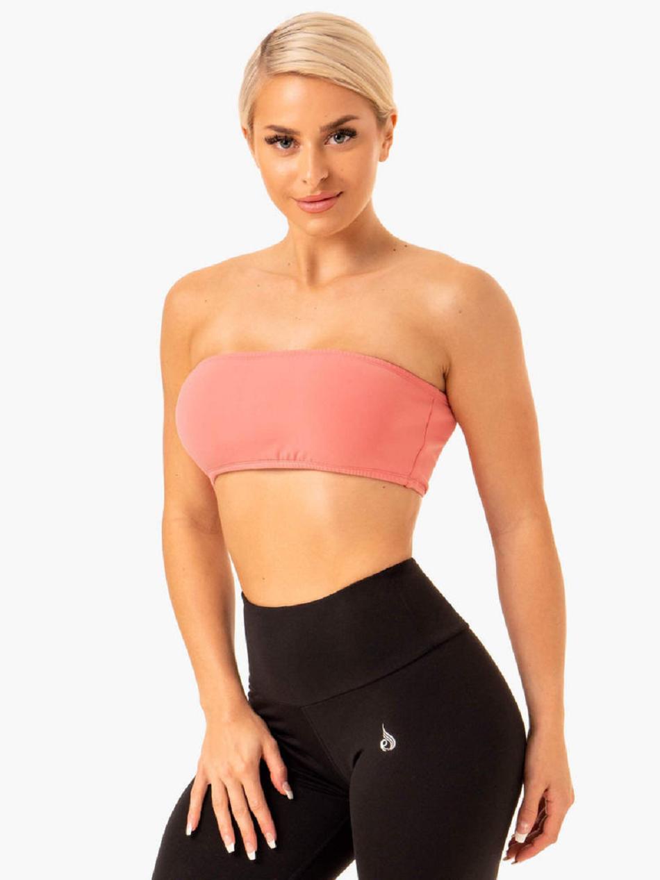 Pink Women's Ryderwear Bandeau Sports Bras | MNG54042