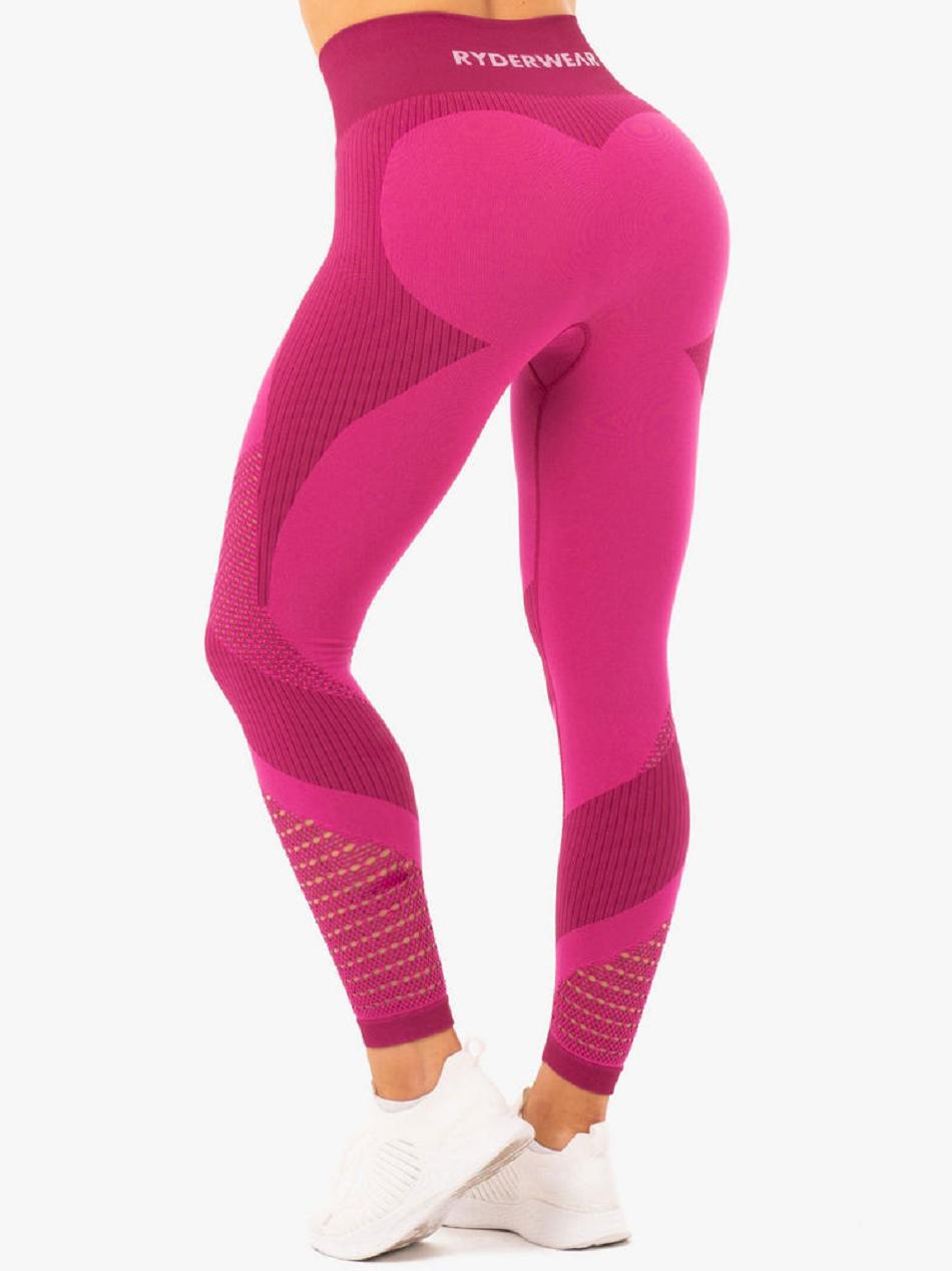 Pink Women's Ryderwear Electra Leggings Seamless | HR4399056