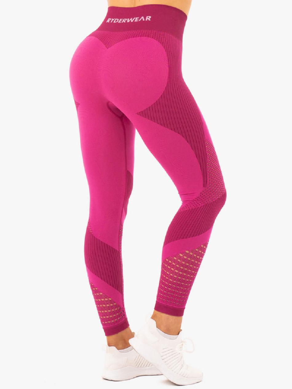 Pink Women's Ryderwear Electra Leggings Seamless | HR4399056