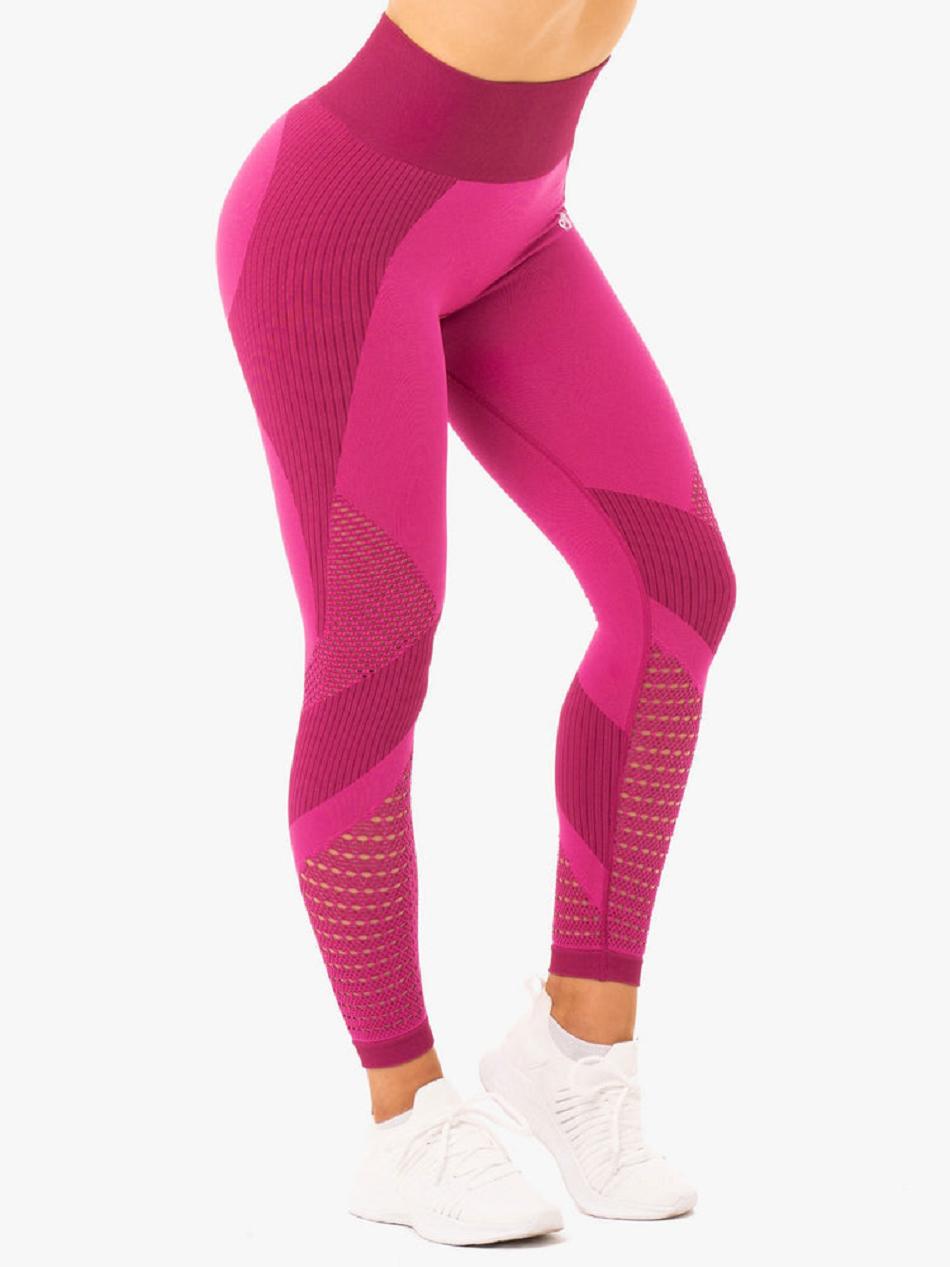 Pink Women's Ryderwear Electra Leggings Seamless | HR4399056