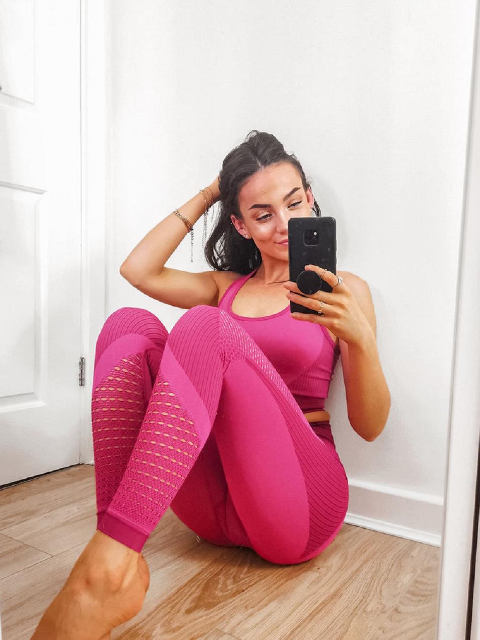 Pink Women's Ryderwear Electra Leggings Seamless | HR4399056