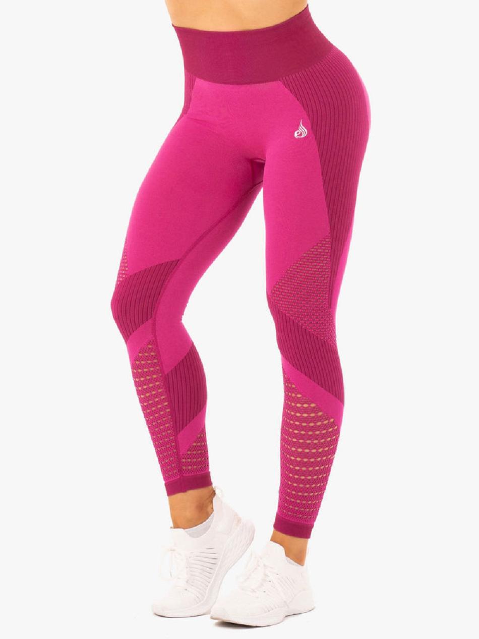 Pink Women\'s Ryderwear Electra Leggings Seamless | HR4399056