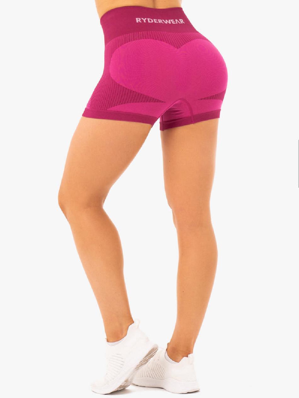 Pink Women's Ryderwear Electra Seamless Shorts | 6D4689887