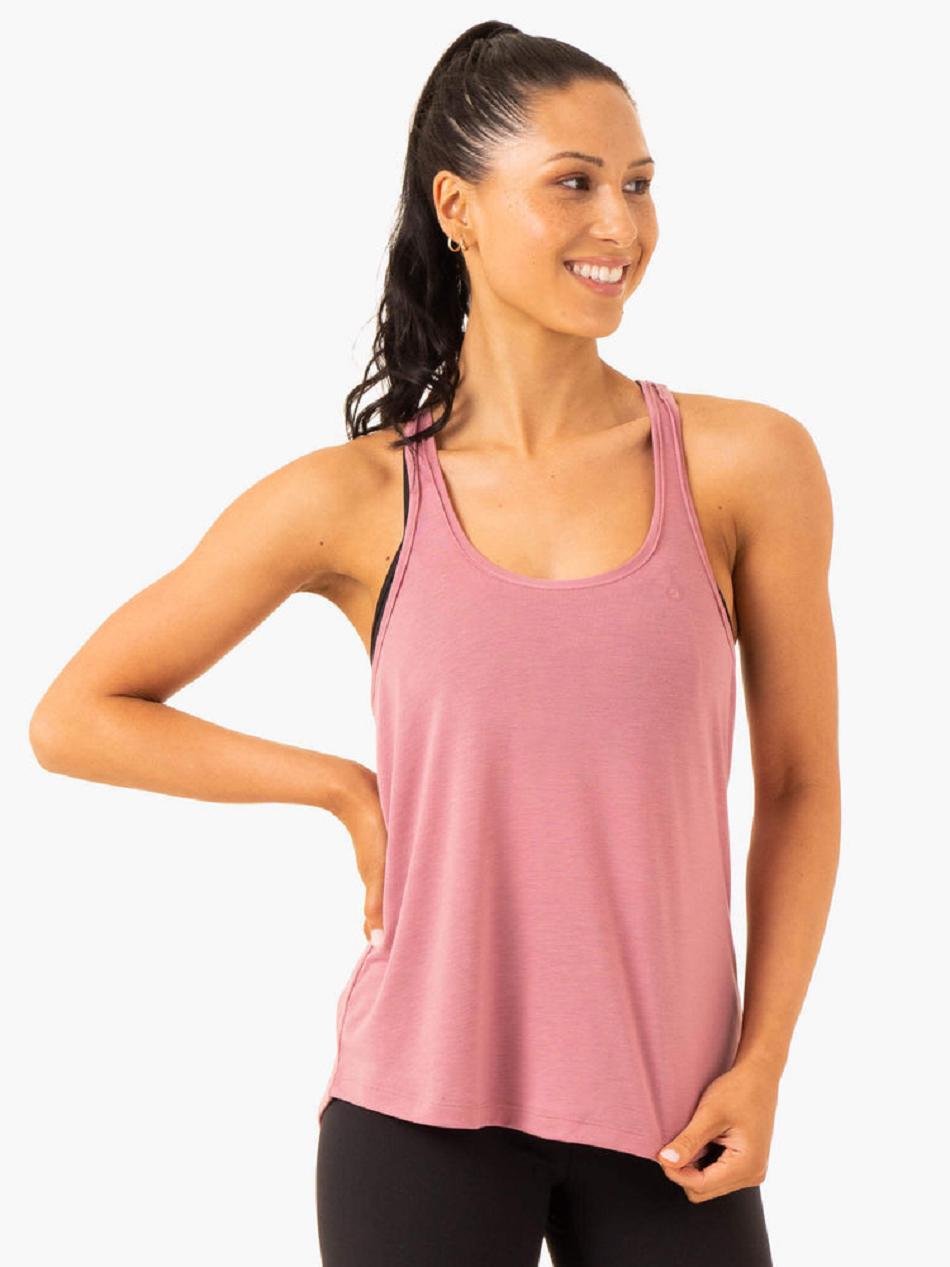 Pink Women's Ryderwear Elevate Singlet Tanks | 65FE93631