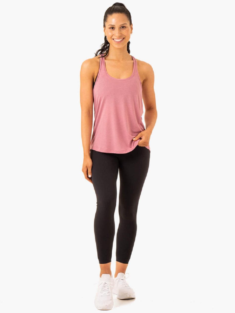 Pink Women's Ryderwear Elevate Singlet Tanks | 65FE93631