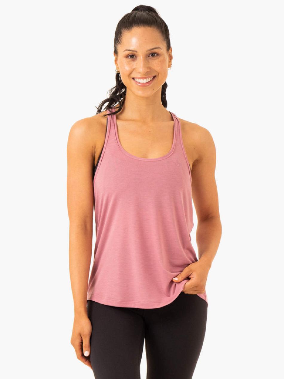 Pink Women\'s Ryderwear Elevate Singlet Tanks | 65FE93631