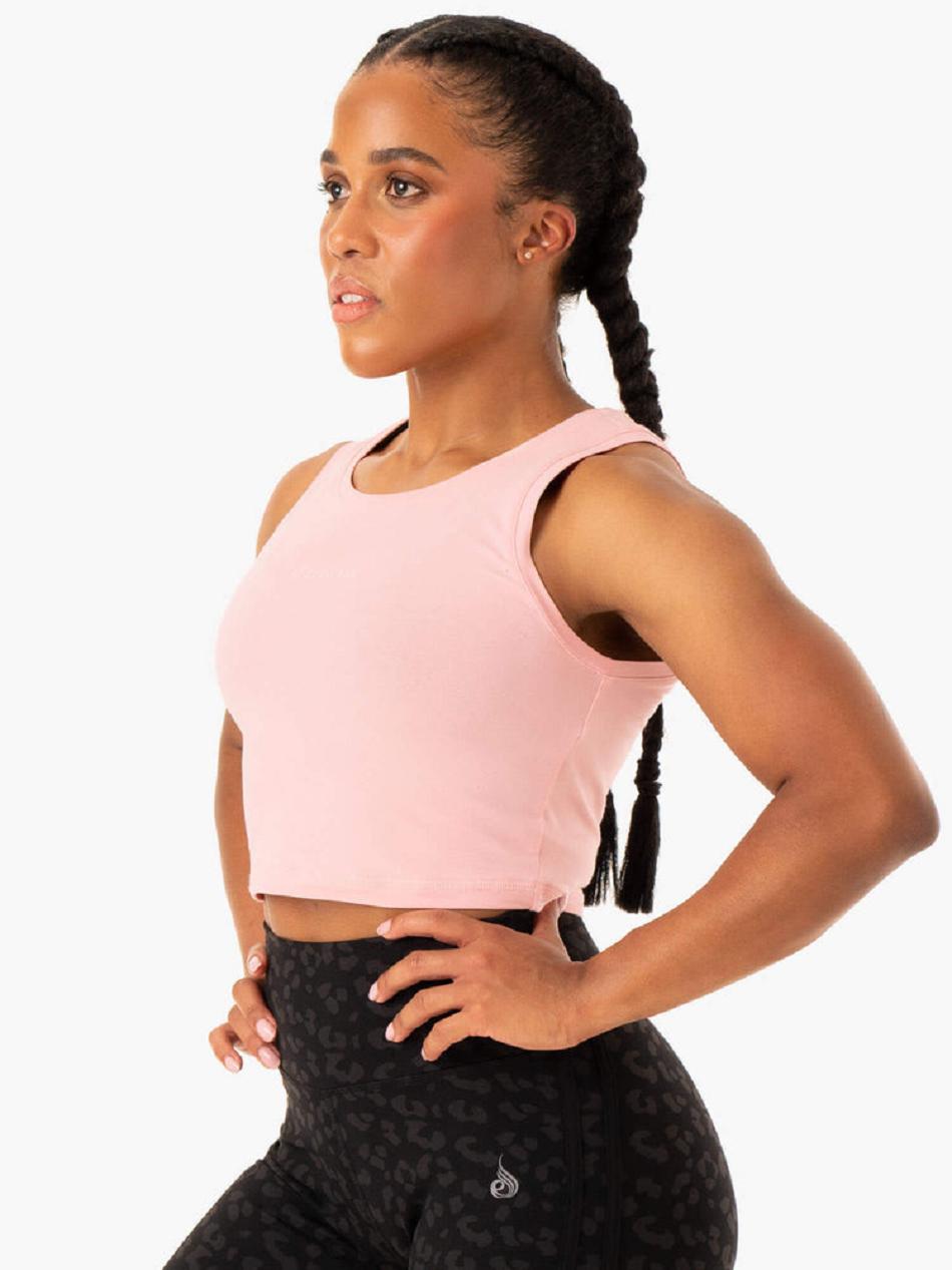 Pink Women's Ryderwear Evolution Cotton Tank Top | 67GA92198