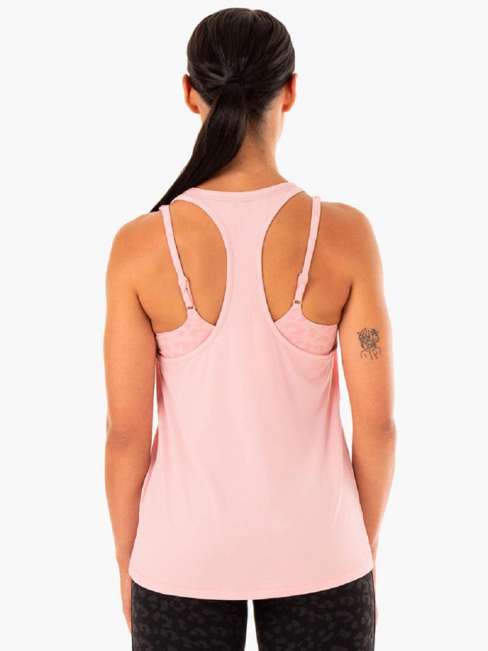 Pink Women's Ryderwear Evolution Racer Back Tank Top | 114Y62503