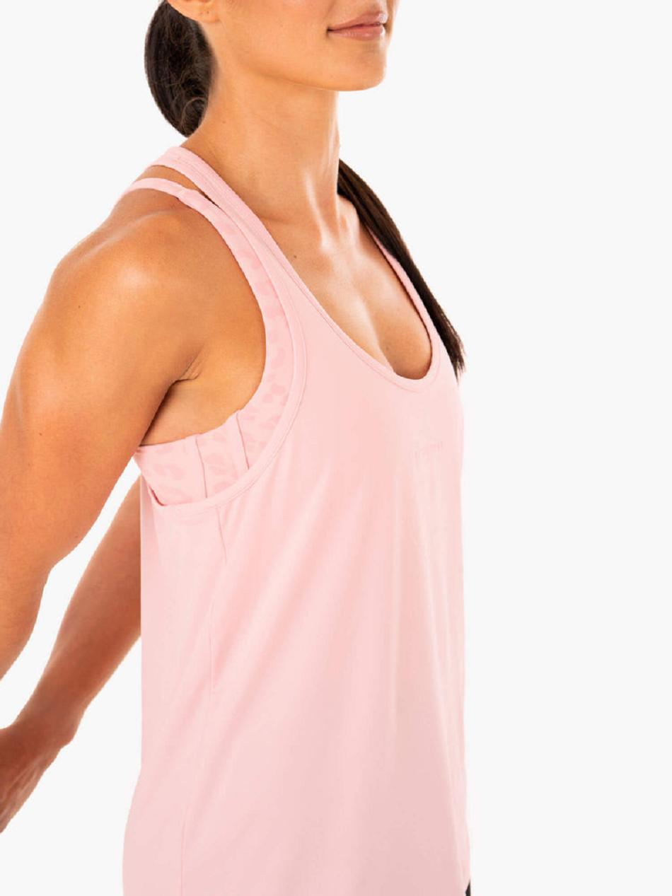 Pink Women's Ryderwear Evolution Racer Back Tank Top | 114Y62503