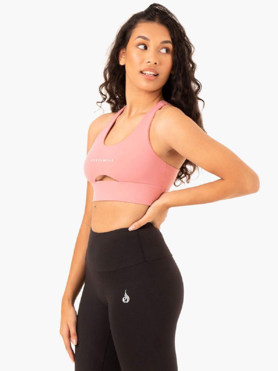 Pink Women's Ryderwear Focus Contour Sports Bras | 92S99740