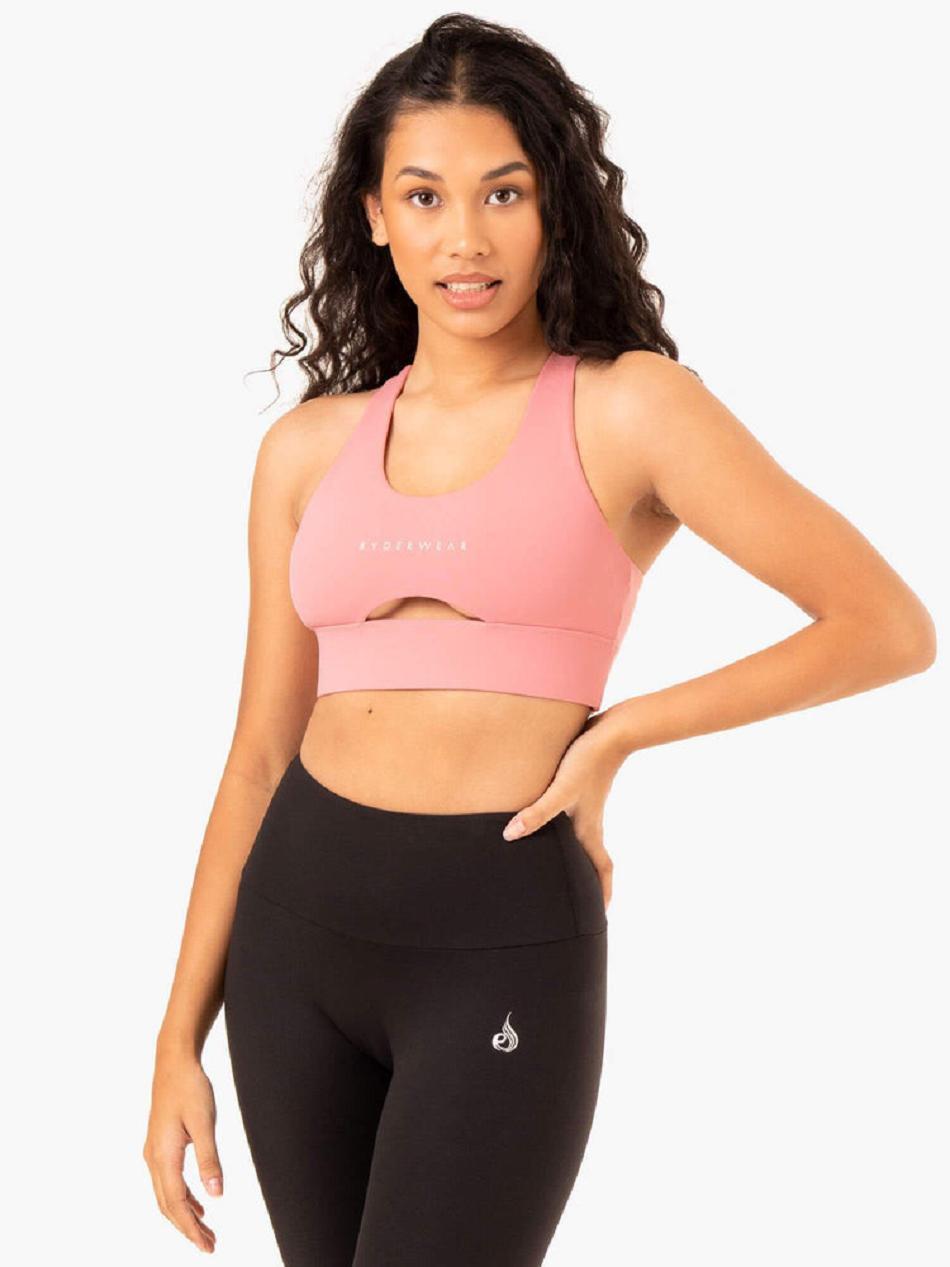 Pink Women\'s Ryderwear Focus Contour Sports Bras | 92S99740