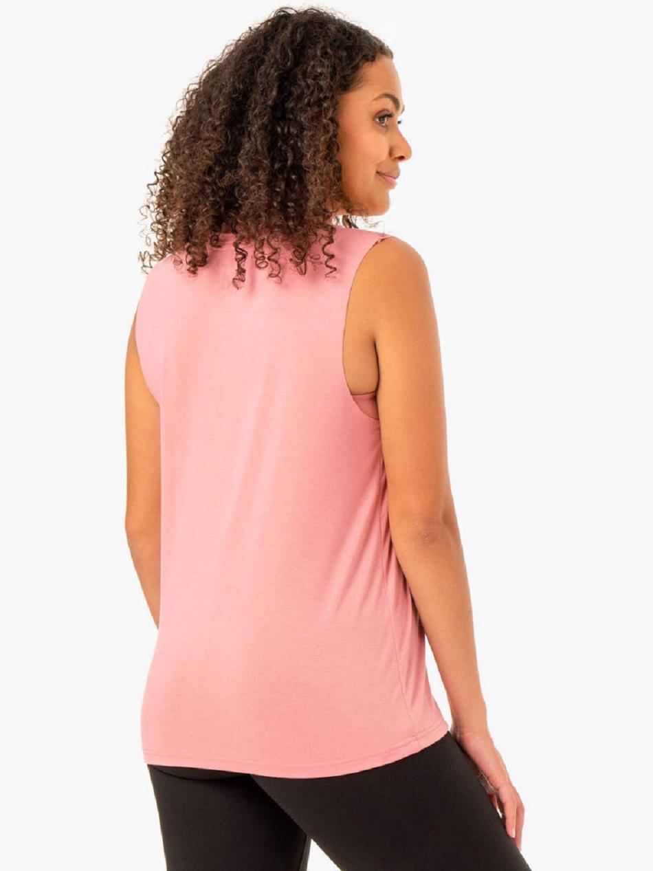 Pink Women's Ryderwear Foundation Muscle Tanks | XG6861167