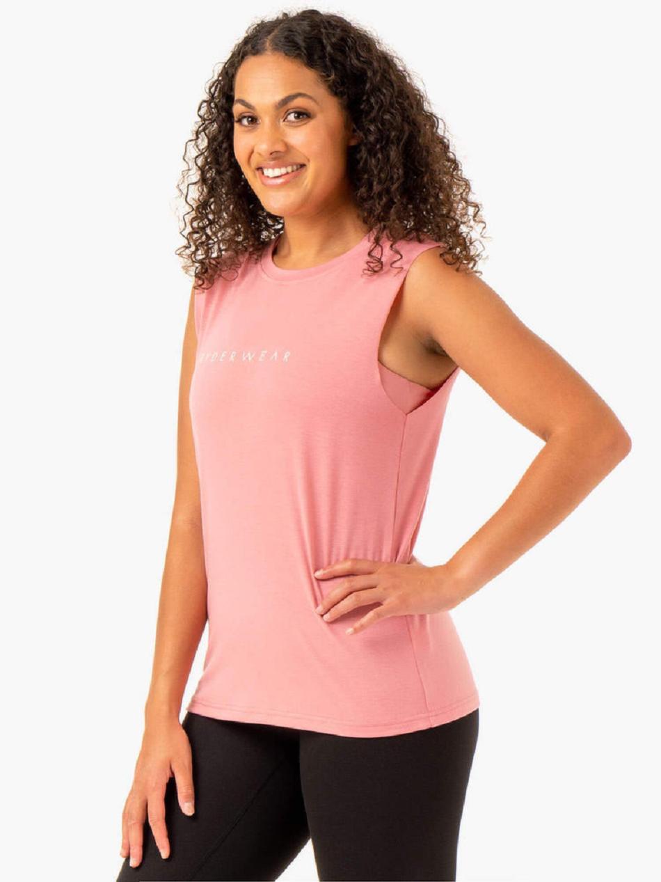 Pink Women's Ryderwear Foundation Muscle Tanks | XG6861167