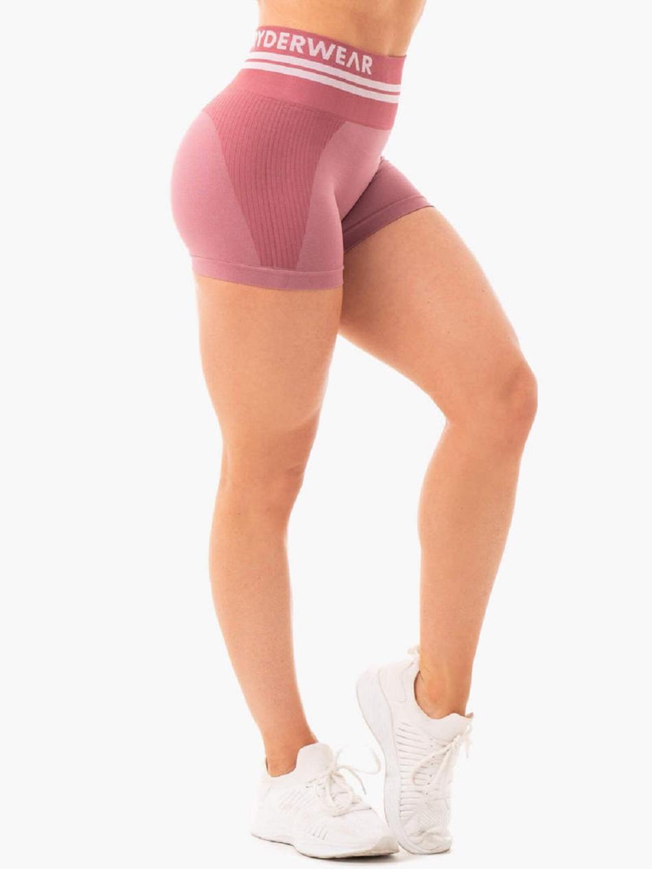 Pink Women's Ryderwear Freestyle High Waisted Shorts Seamless | FR4332284