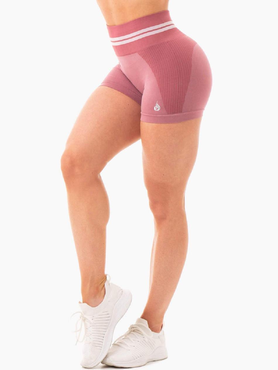 Pink Women\'s Ryderwear Freestyle High Waisted Shorts Seamless | FR4332284