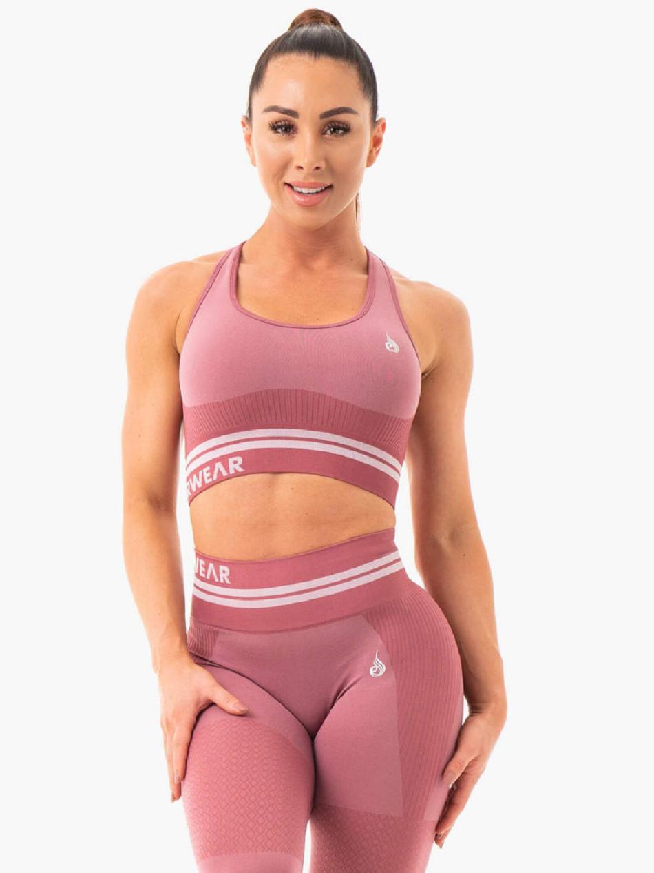 Pink Women\'s Ryderwear Freestyle Longline Sports Bra Seamless | HR4720300